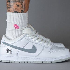 Nike Supreme x Dunk SB Low White Metallic Silver Size 12 - | NWB